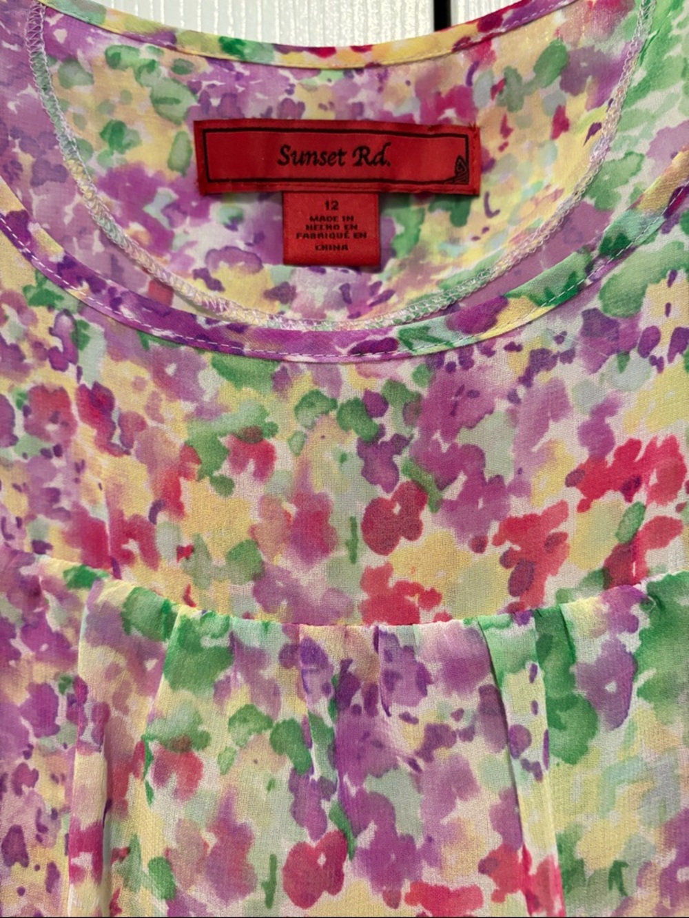 Sunset Rd. Floral Ruffle Tank Top - Multi Pastel - Picture 2 of 5